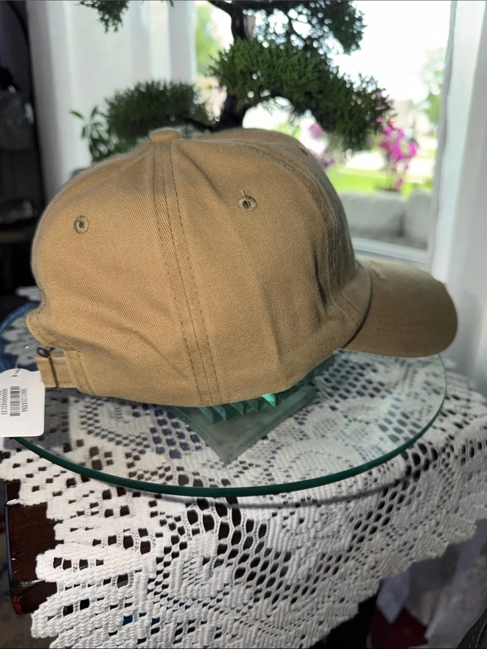 Cat Mom Embroidered Baseball Cap - Tan